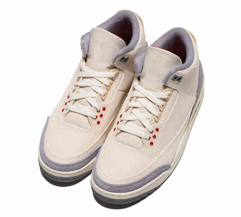 

Authentic Muslin 3 Shoes Men 3s DH7139-100 Sports Sneakers University Red Cement Grey Sail With Original Box US7-13