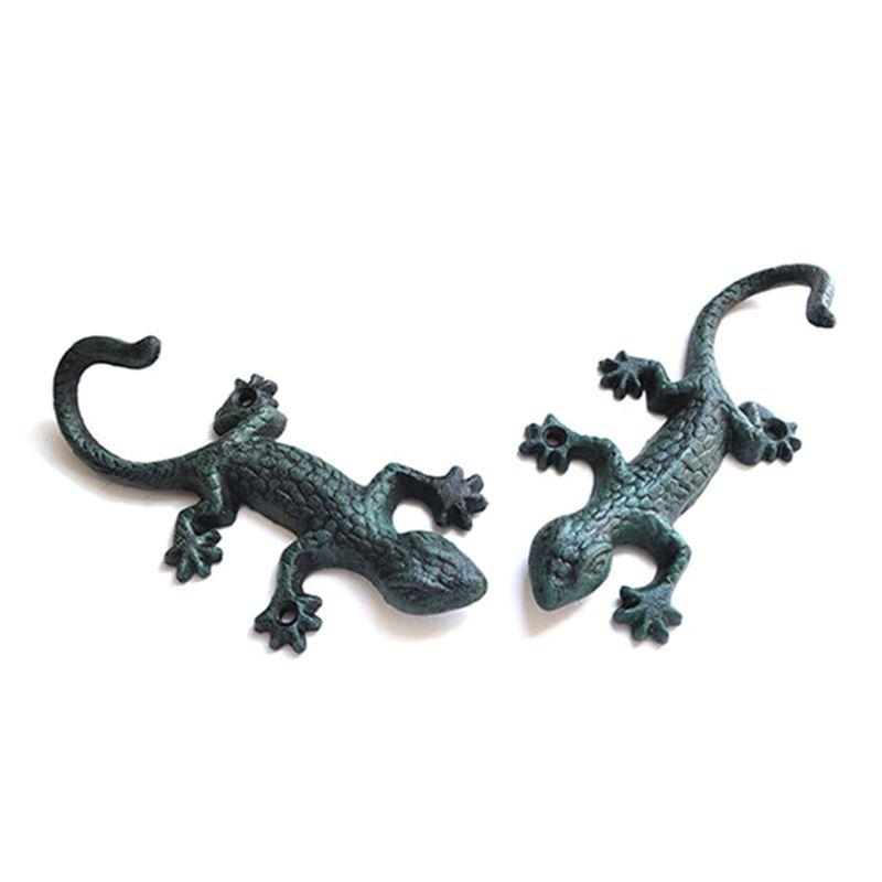 

Hooks & Rails 2022 Retro House Lizard Garden Hook Key Hanger Decoration Rack Wall Door Decor