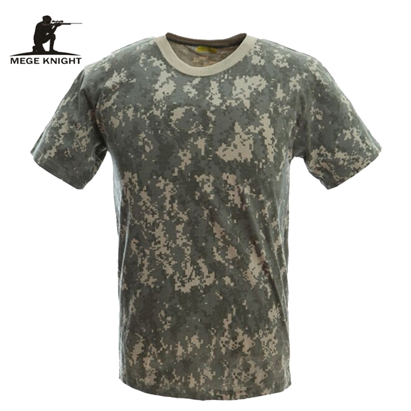

MEGE Military Camouflage Breathable Combat T-Shirt, Men Summer Cotton T-shirt, Army Camo Camp Tees 220420, Mud