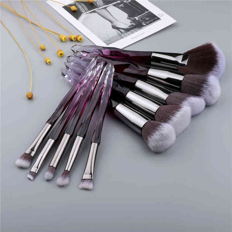 

NXY Makeup Brushes Crystal Powder Foundation Eyeshadow Eyebrow Cosmetics for Face Fan Make Up Brush Set Brochas Maquillaje 0406