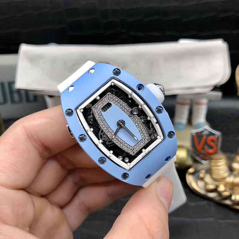 

uxury watch Date Luxury Mens Mechanical Watch Richa Milles Business Leisure Rm037 Automatic Blue Pottery Case Tape Womens Trend Swiss Movement Wristwatches, Khaki