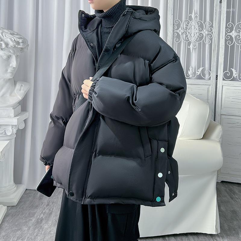 

Men's Down & Parkas Winter Jacket Men Warm Fashion Casual Oversized Thick Hooded Korean Loose Short Coat Mens Parker Outwear Jackets Guin22, Black