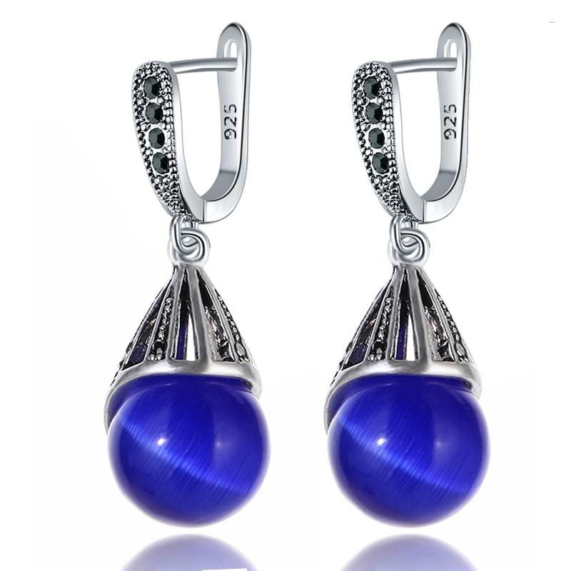 

Dangle & Chandelier Ajojewel Water Drop Stone Dark Blue Imitation Opal Earrings For Women Vintage Jewelry Wedding Party GiftsDangle