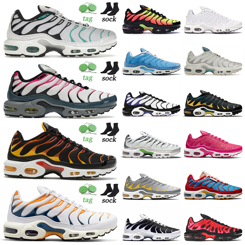 

2022 New Mens Women TN Plus SE Running Shoes Hyper Jade Pink Teal Volt Reverse Sunset Black Volt University Blue Persian Violet Fire Red Sports Tuned Sneakers Trainers, B77 40-46 reverse sunset