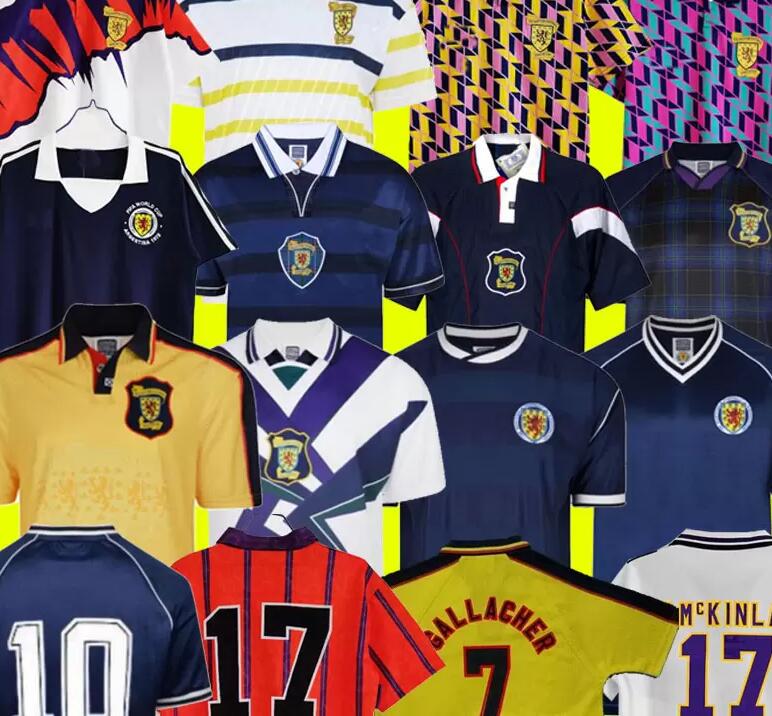 

1991 Scotland Retro Soccer Jersey World Cup blue kits 96 98 classic Vintage SCOTLAND Retro Football Shirt tops HENDRY LAMBERT equipment Home, 88-91