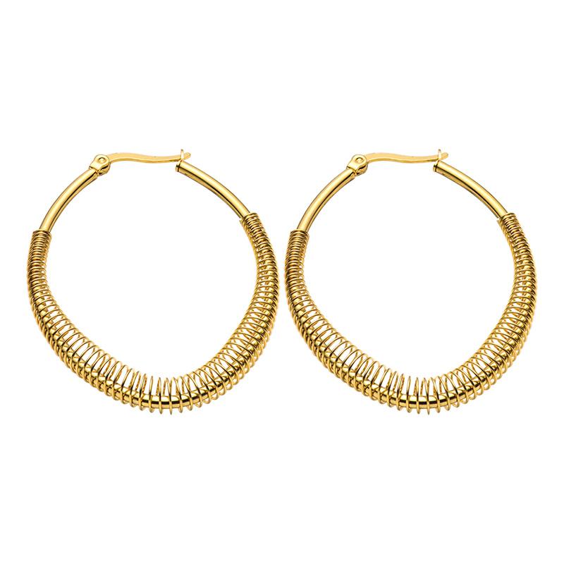 

Hoop & Huggie 18K Gold Plated Stainless Steel Earrings For Women Creative Unique Circle Quality Jewelry 2022