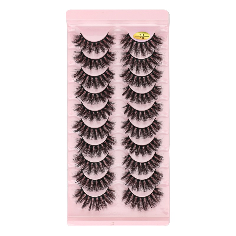 

Multilayer Thick Crisscross Russian False Eyelashes D Curl Soft & Vivid Reusable Hand Made Curly Fake Lashes Extensions Eyes Makeup Easy to Wear DHL