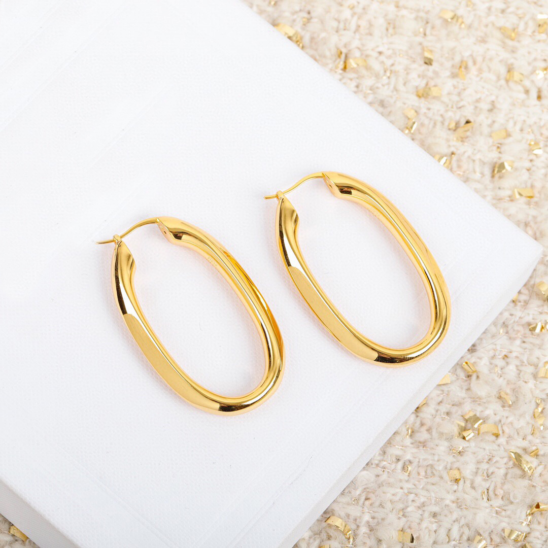 

2022 Top quality Charm drop erring with oval shape drop earring in 18k gold plated for women wedding jewelry gift have stamp PS7866