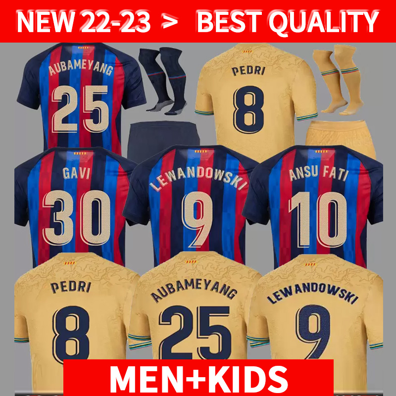 

ANSU FATI PEDRI Camisetas de football soccer jersey  23 LEWANDOWSKI player MEMPHIS GAVI ADAMA FERRAN RAPHINHA 2022 2023 barcelonas F. DE JONG DEST shirt men kids kit, 2223 home