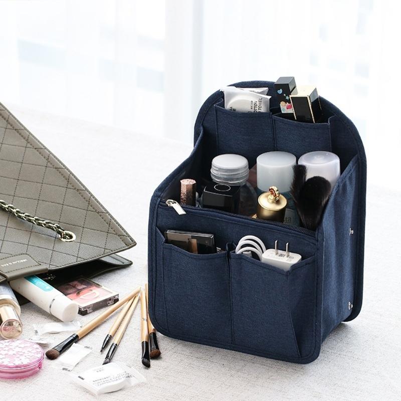 Cosmetic Bags & Cases Backpack Organizer Insert Nylon For Backpacks Rucksack Shoulder Bag Women Daypack Divider FoldableCosmetic
