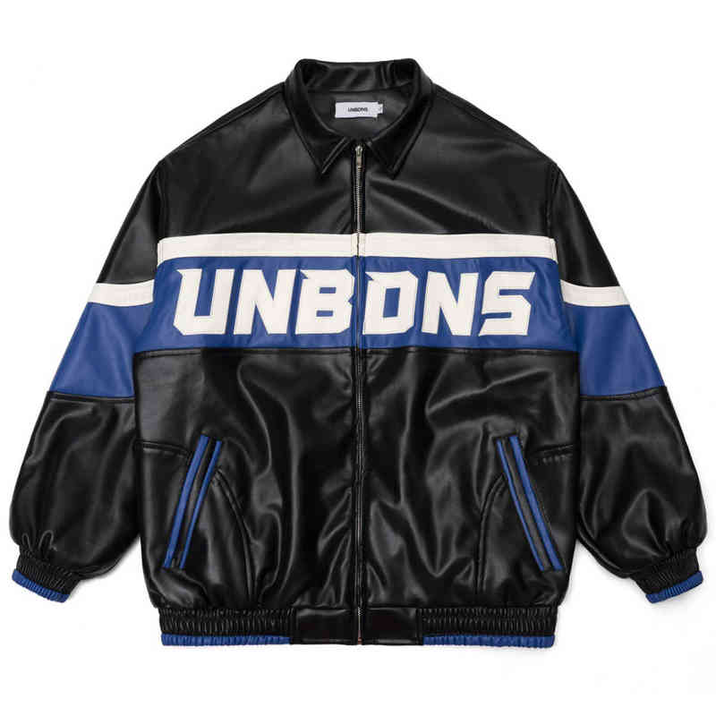 

Thicken PU Leather Jacket Men New Autumn Streetwear Women Letter Patchwork Leather Jacke Black Coat Hip Hop Biker Ourtear T220728, Green