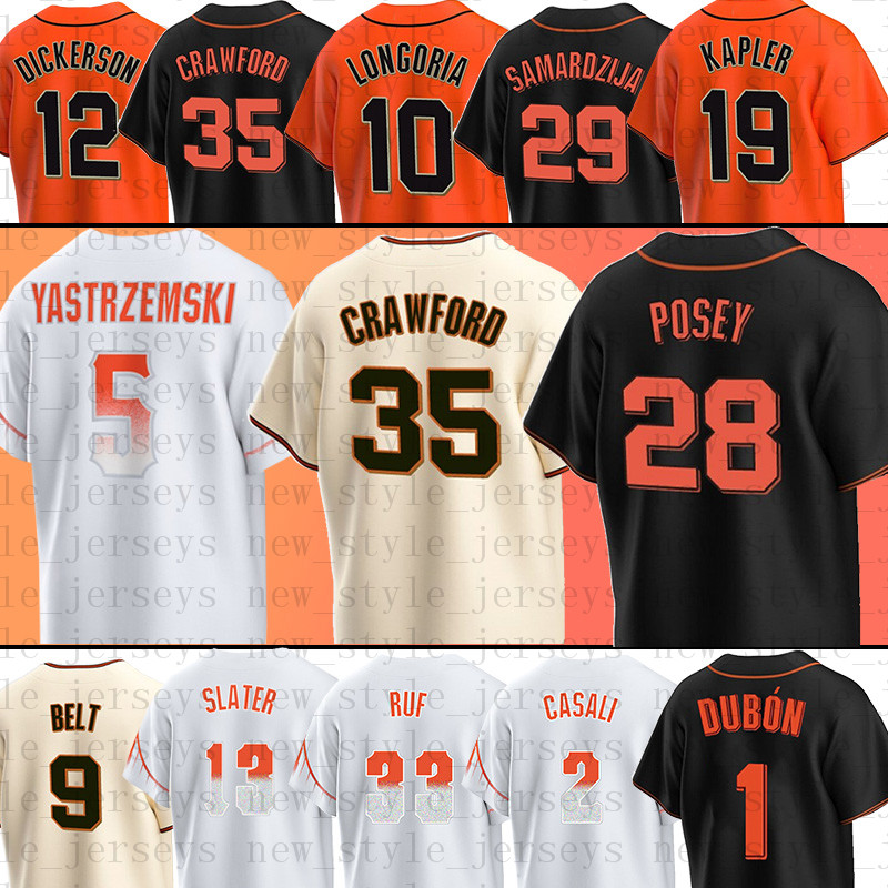 

5 Mike Yastrzemski 28 Buster Posey Baseball Jerseys Brandon Crawford Brandon Belt Steven Duggar Austin Slater Darin Ruf Thairo Estrada Joc Pederson, Men(ju ren)