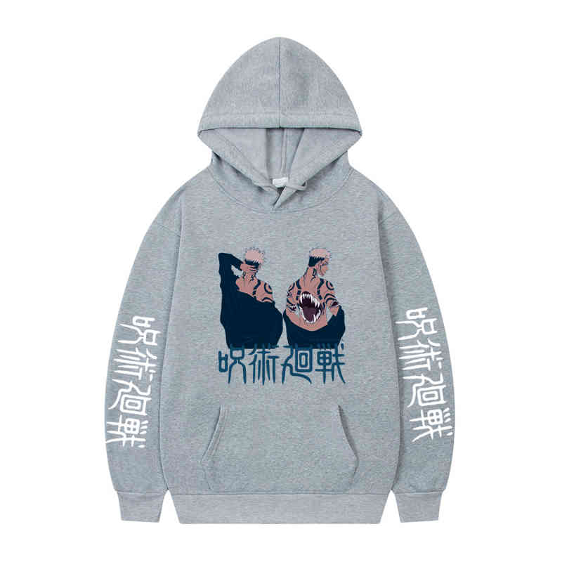 

Jujutsu Kaisen Anime Manga Print Womens Hooded Autumn Fur-liner Hoody Simple S- Pullover Fashion Quality Sweatshirts Unisex, Navy blue
