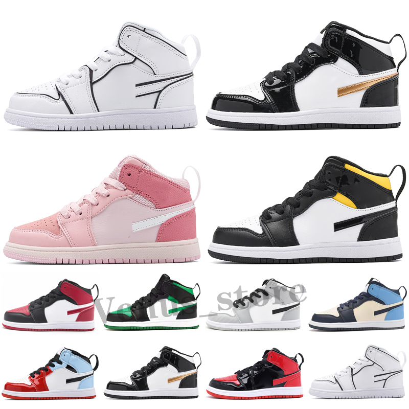 

Children High Black JS 1 basketball shoes Yellow little black hook Black and orange walking shoes Kids boy girl running sneaker 26-35, Factory outlet
