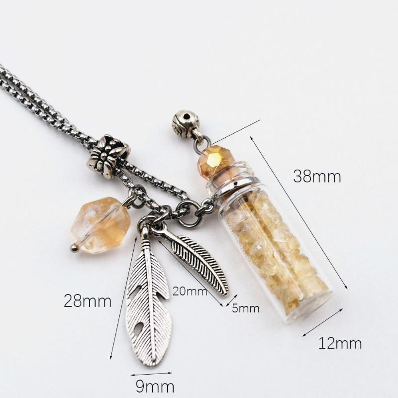 

Pendant Necklaces 1pcs Refillable Handmade Essential Oil Crystal Glass Bottle Necklace Diffuser Perfume Sweater ChainPendant NecklacesPendan
