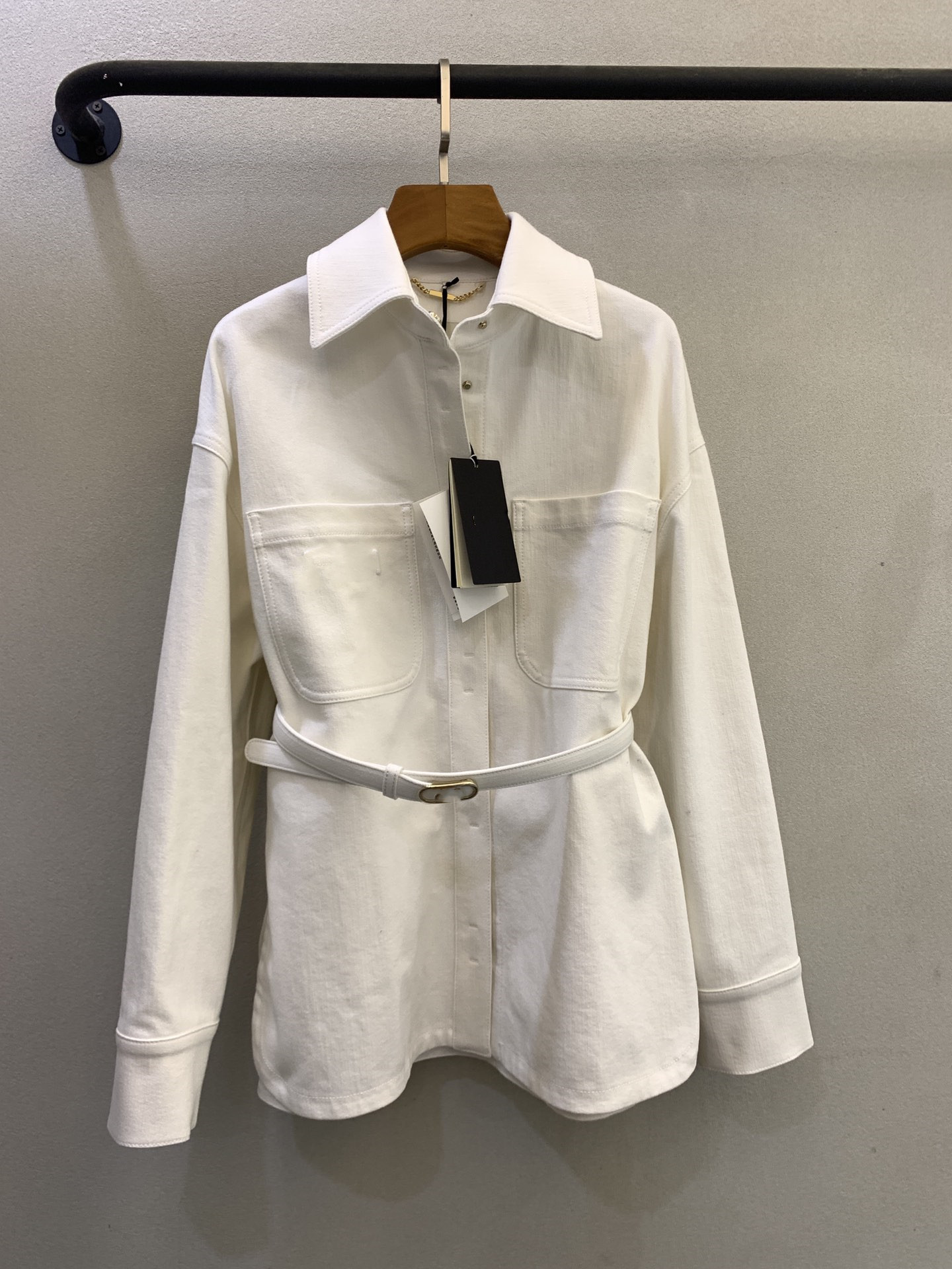 

2022 European fashion brand Women's Jackets upper body soft and comfortable cowboy coat, Ivory