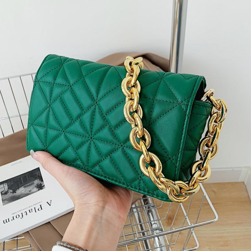 

Evening Bags Thick Chains Flap Sqaure Bag Female Minimalist Quilted Crossbody Luxury Travel Armpit Lady HandbagEvening, Mustard-3