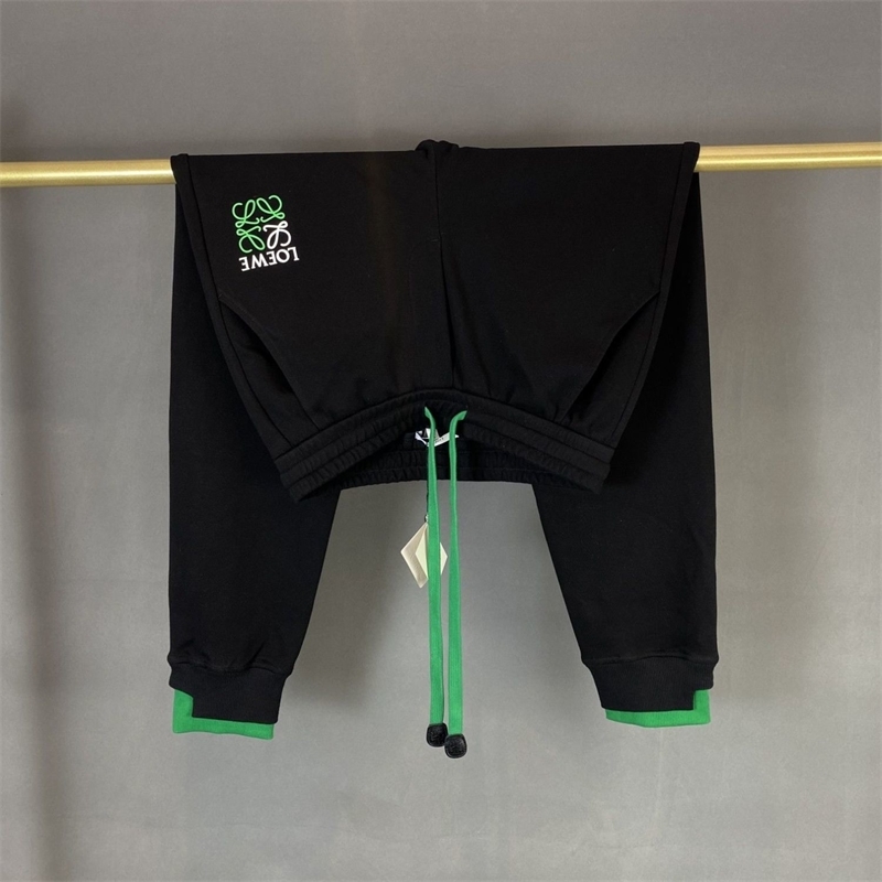 

designer pants loe Froyiweimu 2022 new classic color contrast bandage green color contrast casual pants Sweatpants, Black