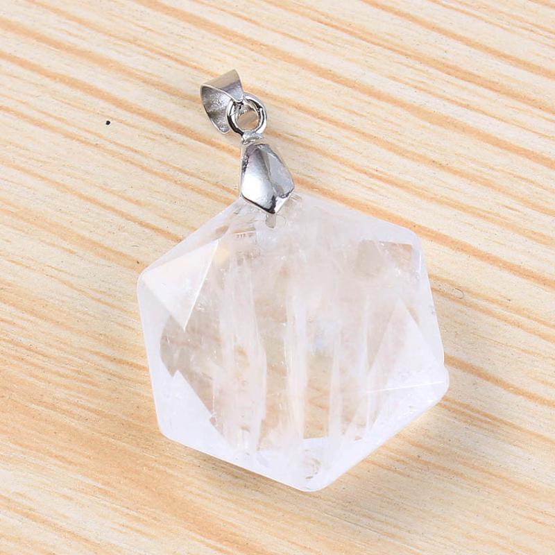 

Pendant Necklaces Natural Healing Crystal Hexagram Hexagon Faceted Star Of David Reiki Rock Quartz Stone Women Men JewelryPendant