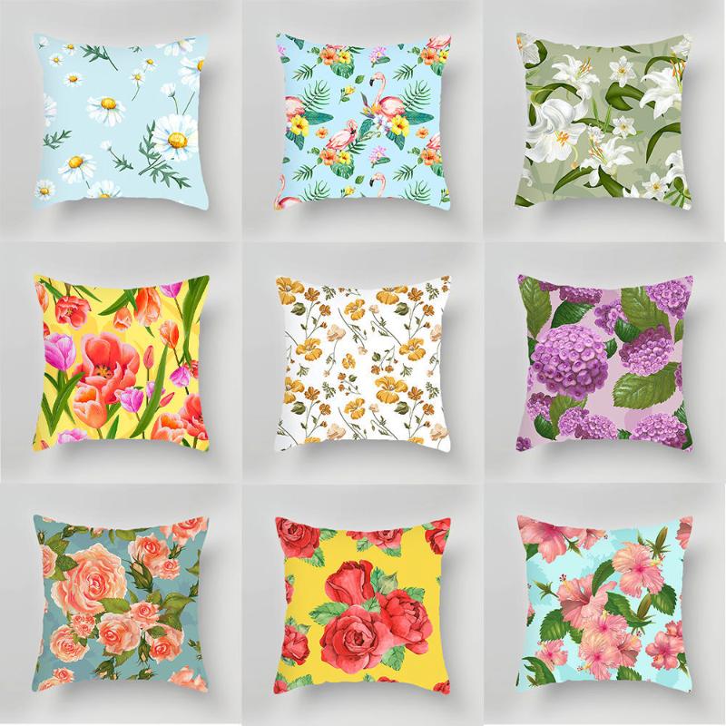 

Cushion/Decorative Pillow Nordic Country Flower Fashion Modern Throw Case French Velvet Gift Sofa Cushion Bedside Backrest Covers