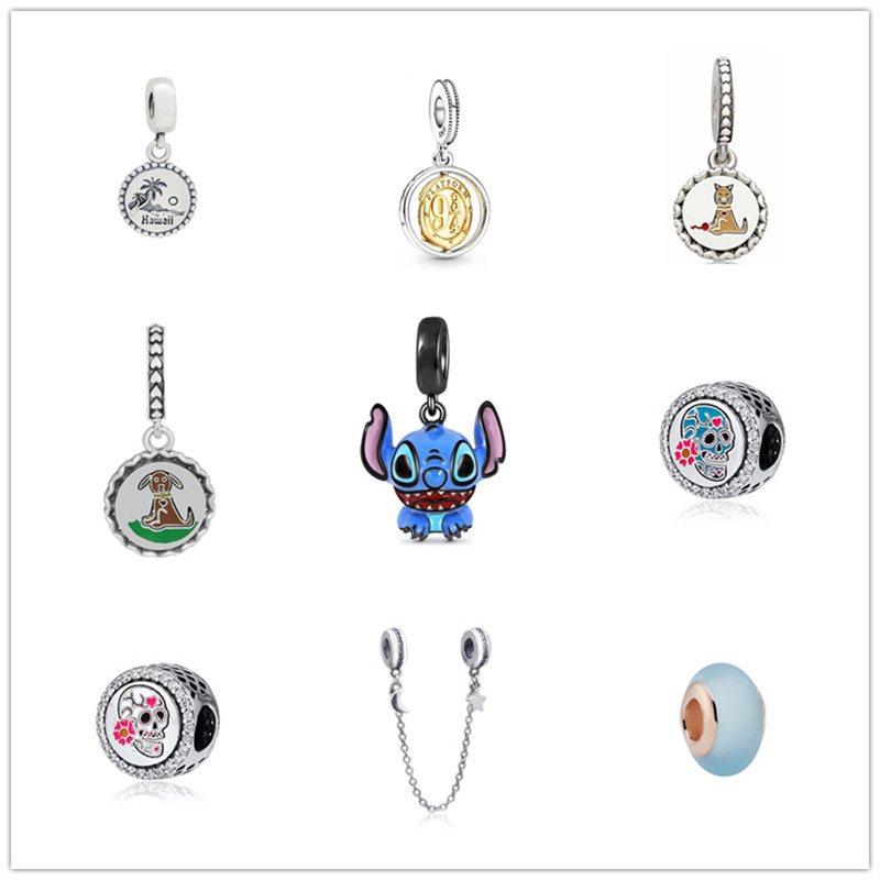 

HOT 925 Sterling Silver Design Loose Beads Beaded Bracelets Gold Charms Original Fit Pandora Necklace Couple Pendant Jewelry Fashion Jewelry DIY Gift for Women