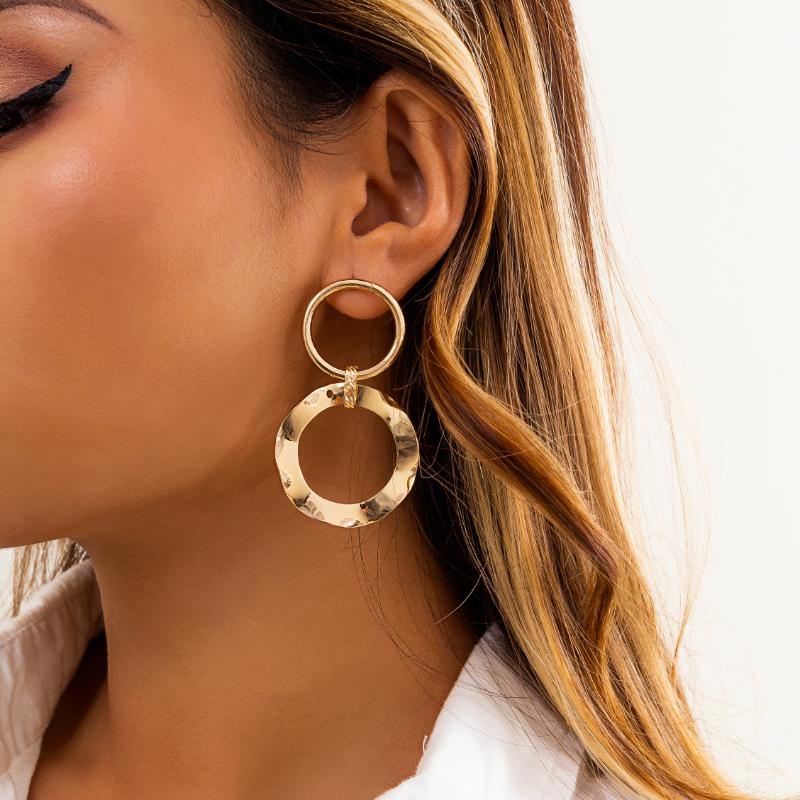 

Dangle & Chandelier Ingemark Gothic Oversized Gold Color Metal Drop Earrings For Women Ladies Punk Vintage Round Circle Ear Jewelry