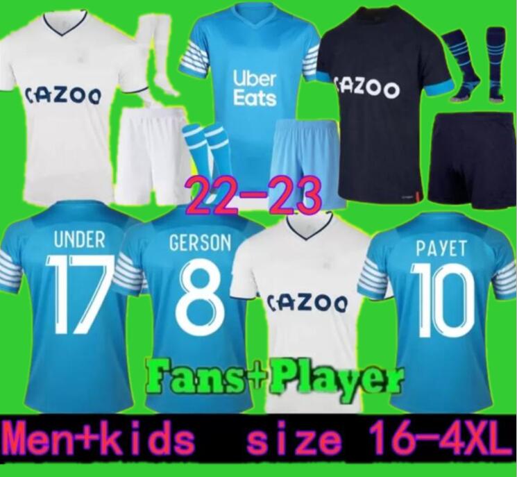 

21 22 23 soccer jerseys 2021 2022 2023 MarseilleS MILIK maillot foot CUISANCE GUENDOUZI BENEDETTO GERSON PAYET CLAUSS football shirts men kids kit ALVARO Under, 22 23 away aldult