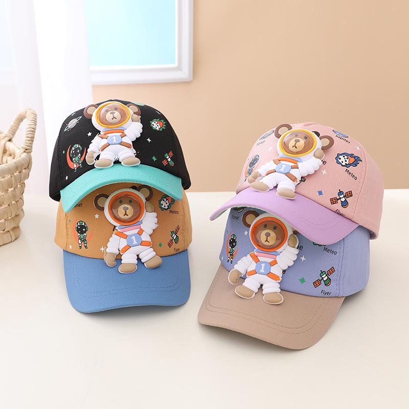 

Ball Caps Cute Toddler Baby Kids Baseball Autumn Hats Cartoon Space Bear Children Cap Fashion Adjustable Boy Girl Snapback Hat, Pink