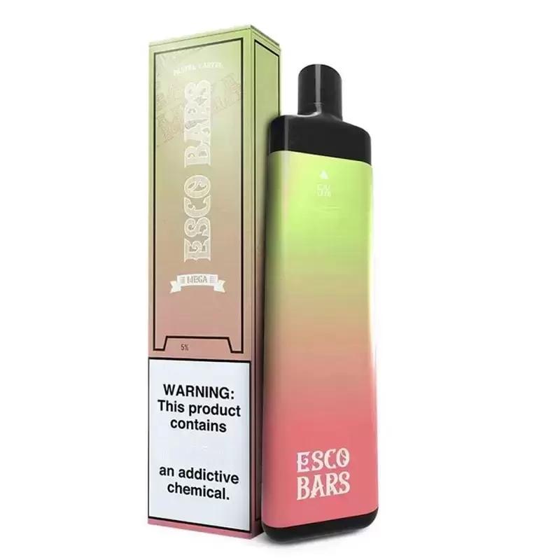 

Esco Bars Mega Disposable E cigarettes 5000 Puffs Vape Pen 600mAh Rechargeable Battery 14ml Pre-filled Vapor Mesh Coil Cartridge Device Escobar