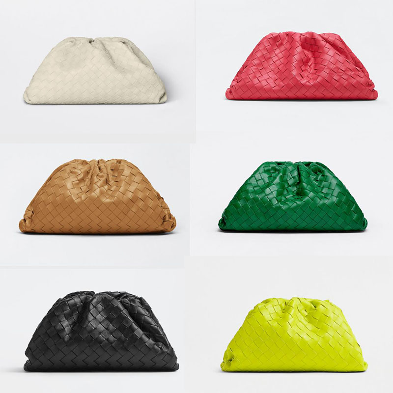 

Teen Pouch Women 100% Lambskin Knitting Bag Medium Intrecciato Leather Crossbody Bags with adjustable strap Clouds Totes Big size 36cm, Color 19