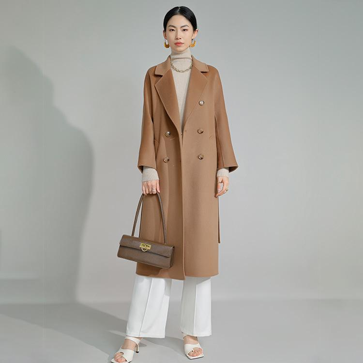 

Women' Wool & Blends Autumn And Winter Double Faced Cashmere Coat Korean Slim Temperament Casual W2022-cWomen, Black