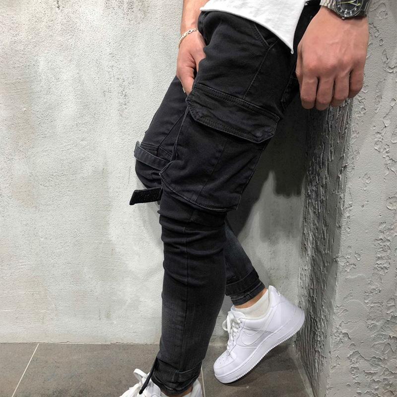 

Men's Jeans Men Fashion Casual Harem Pant High Street Hip Hop Male Big Pocket Slim Fit Cargo Trousers Biker Jogger SweatpantsMen's, As pic