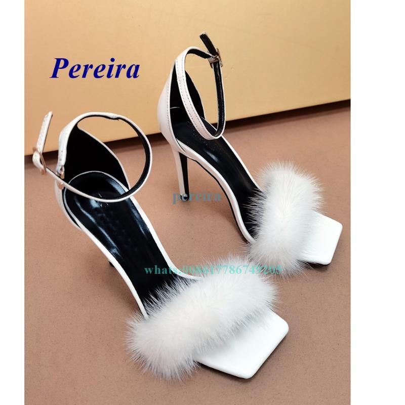 

Sandals Square Toe Patent Leather Buckle Strap Stiletto Black White High Heels Women Shoes Summer Elegant Sexy, As picture