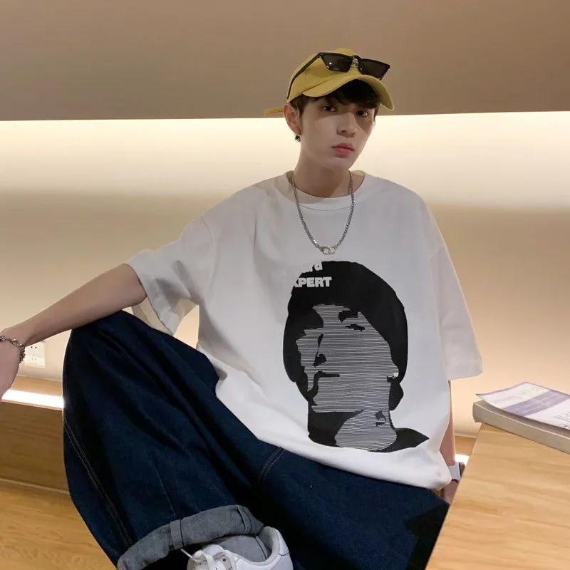 

Men's T-Shirts Summer Portrait Oversized T-SHIRT Graphic T Shirts Oversize Print Punk Hololive Tee Things RETRO SHORT Mens Clothing AnimeMen, 1010 black