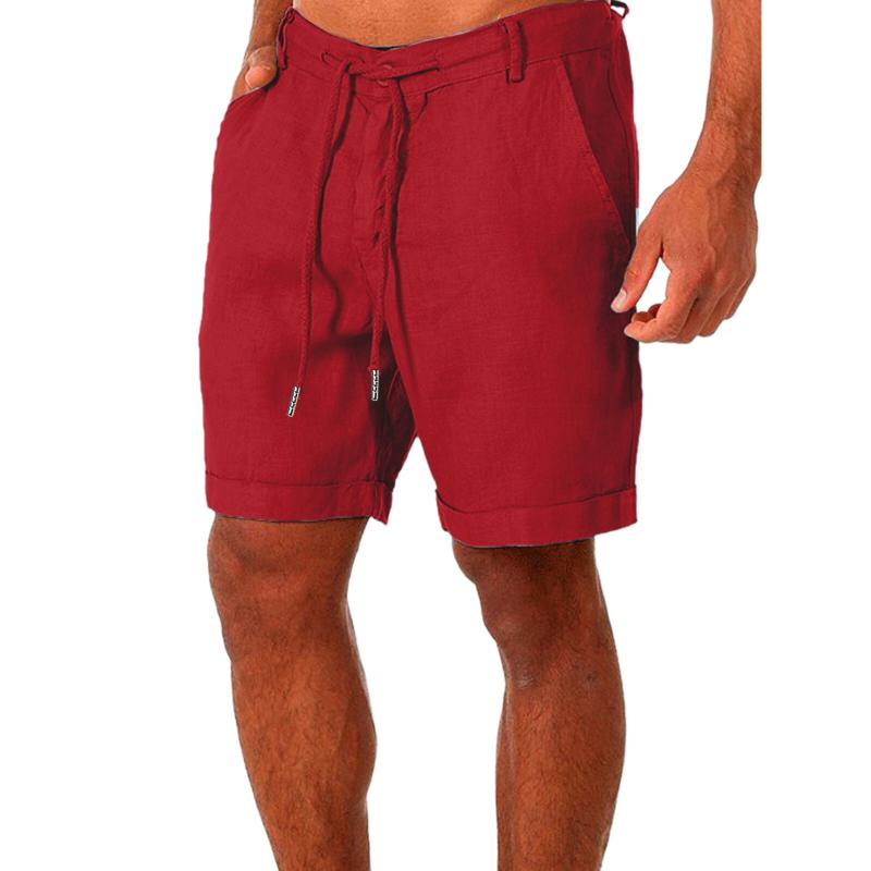 

Men's Shorts Fuzzy Men's Summer Casual Short Pants And Fashionable Solid Pockets Cotton Linen Loose Soft Stocking House SockMen's, Red