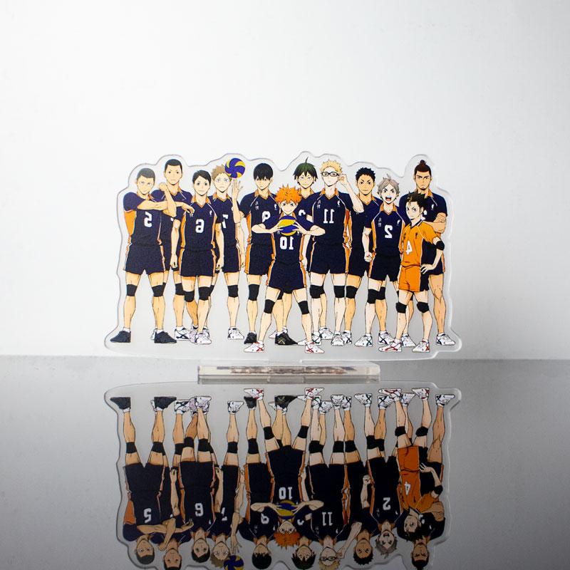 

Keychains Haikyuu Anime Figure Hinata Shoyo Karasuno Nekoma Acrylic Stand Model Cosplay Pendant Desk Decor Standing Sign Fans Gift