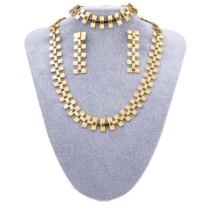 

Earrings & Necklace Fine Dubai Jewelry Sets For Women 24K Gold Bracelet & Set Nigerian Bridal Wedding Accessories Couple GiftsEarrings, As pic