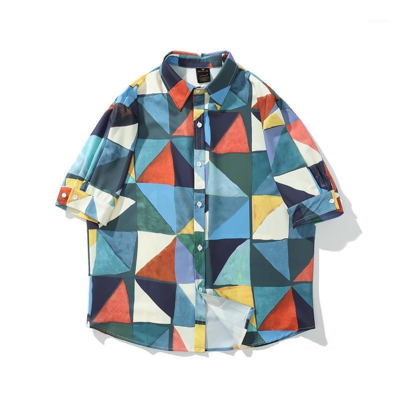 

Men's Casual Shirts 2022 Summer Fashion Short-sleeved Floral Shirt Loose Holiday Style Retro Net Red Couple Trend Korean Camisas Para Hombre