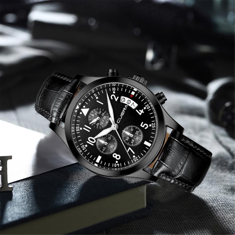 

Wristwatches #050 Men Casual Sport Watches Geneva Leather Band Calendar Quartz Watch Clearance Sale Drop Reloj Hombre Erkek Kol Saati