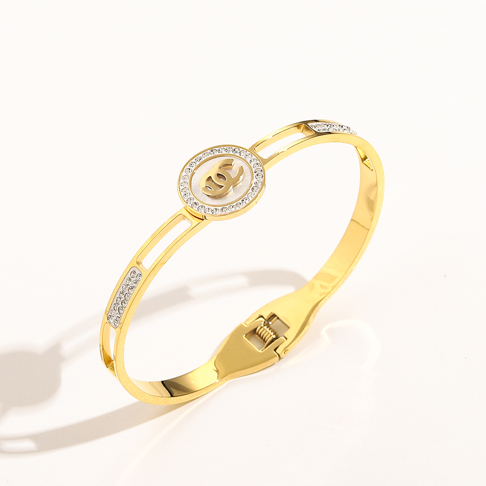 

New Fashionable Bracelets Women Bangle Luxury Designer Bracelet Crystal 18K Gold Plated Stainless steel Wedding Lovers Gift Jewelry ZG1174