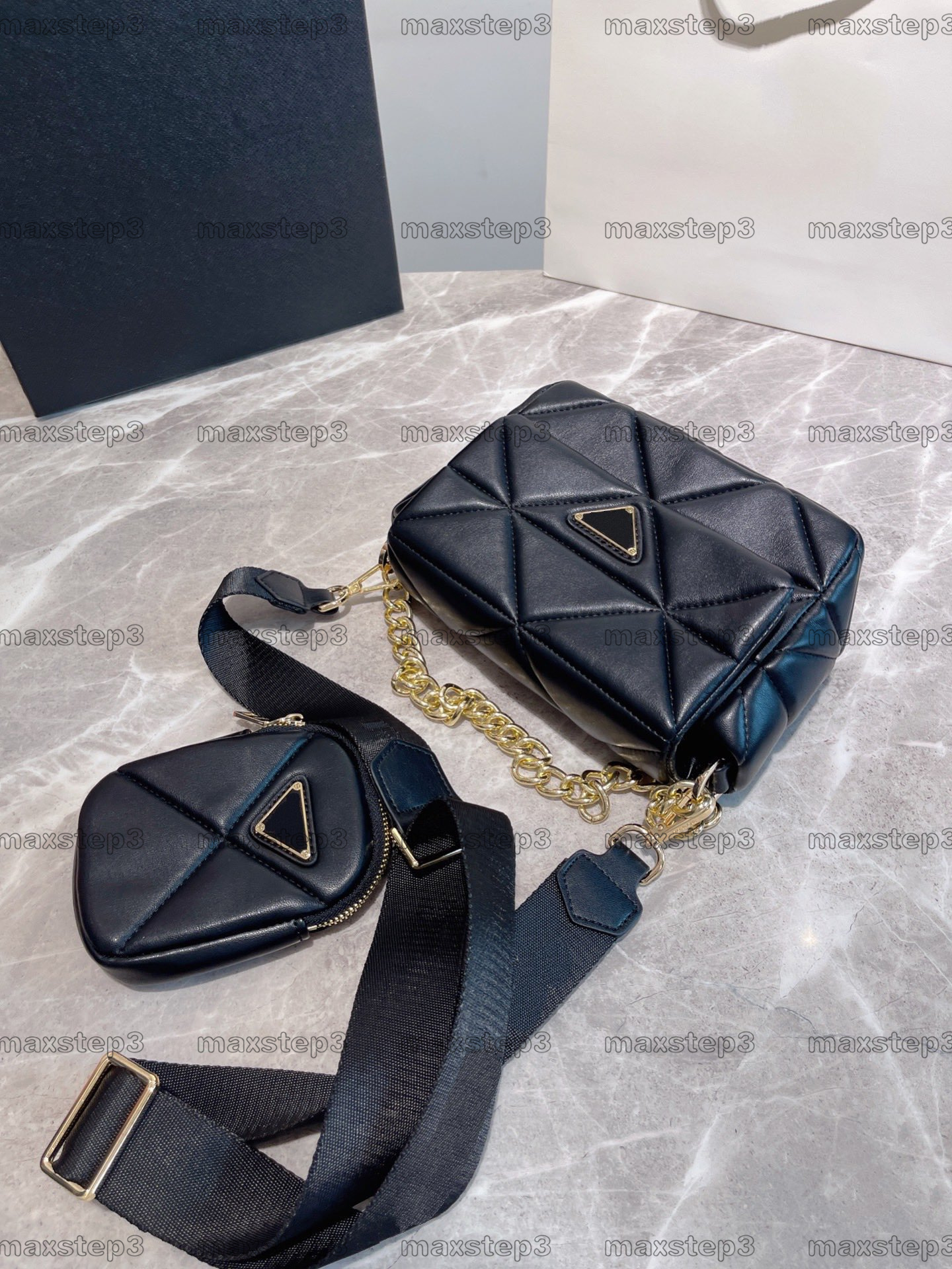 

Women SS21 Cross Body Bags Cow skin 3 in 1 Tote Fashion Handbag Shoulder Luxury Brand Designer Crossbody Female Mobile Phone Purses