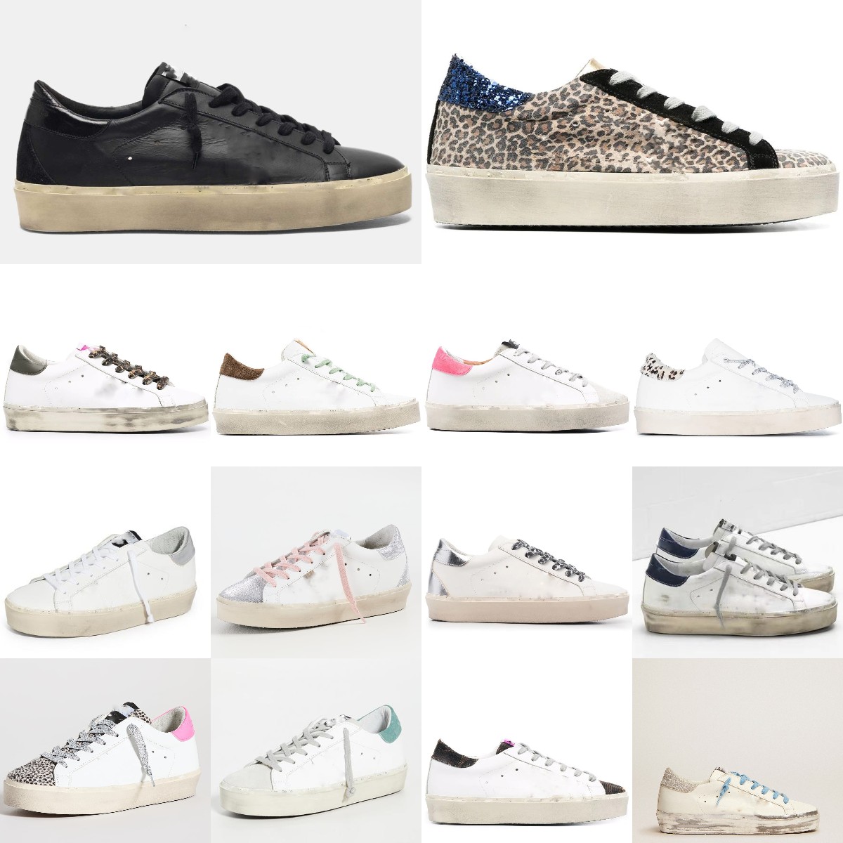 

High quality//golden//goose//Sneakers Boots Hi star Golden Superstar Sneakers casual shoes Trainers Sequin Classic White Do-old dirty Platform star shoes boots, Star1