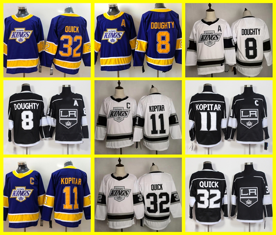 

Hockey Jersey Los Angeles''Kings''Retro 8 Drew Doughty 11 Anze Kopitar 32 Jonathan Quick 99 Wayne Gretzky 77 Jeff Carter White Black 0527, As