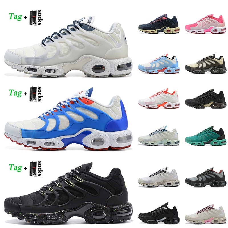 

Wholesale 2022 Women Mens Tuned Running Shoes Fashion Tn Terrascape Plus Designer Runner Sneakers White Blue Red Midnight Navy Pink Black, 36-40 navy blue pink