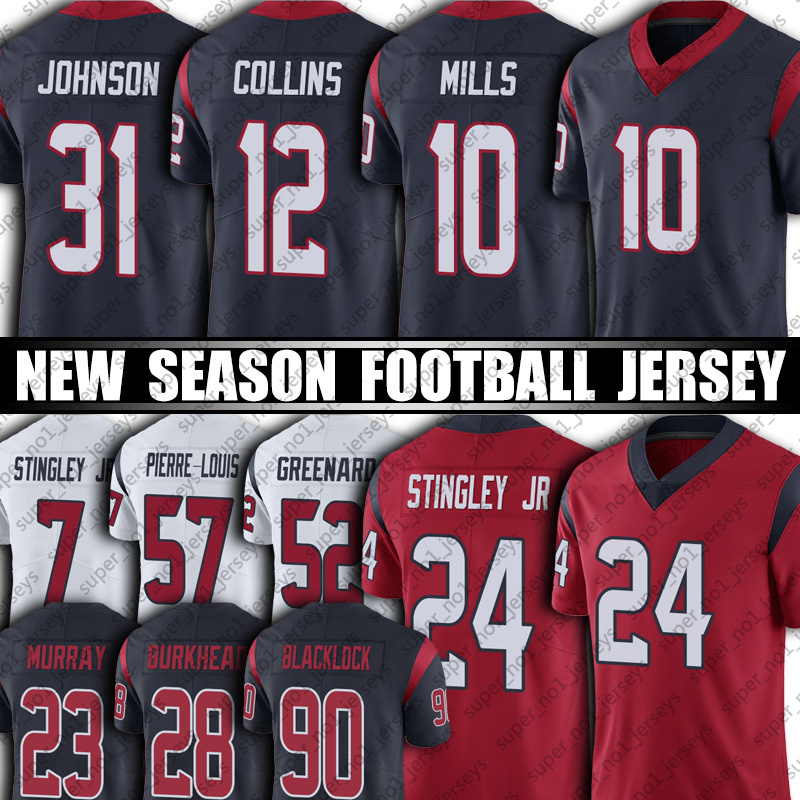 

10 Davis Mills 24 Derek Stingley Jr Jersey Football Texan Brandin Cooks Nico Collins Ross Blacklock Jerseys Marlon Mack Steven Nelson Greenard Christian Kirksey, Man custom jersey (dzr)