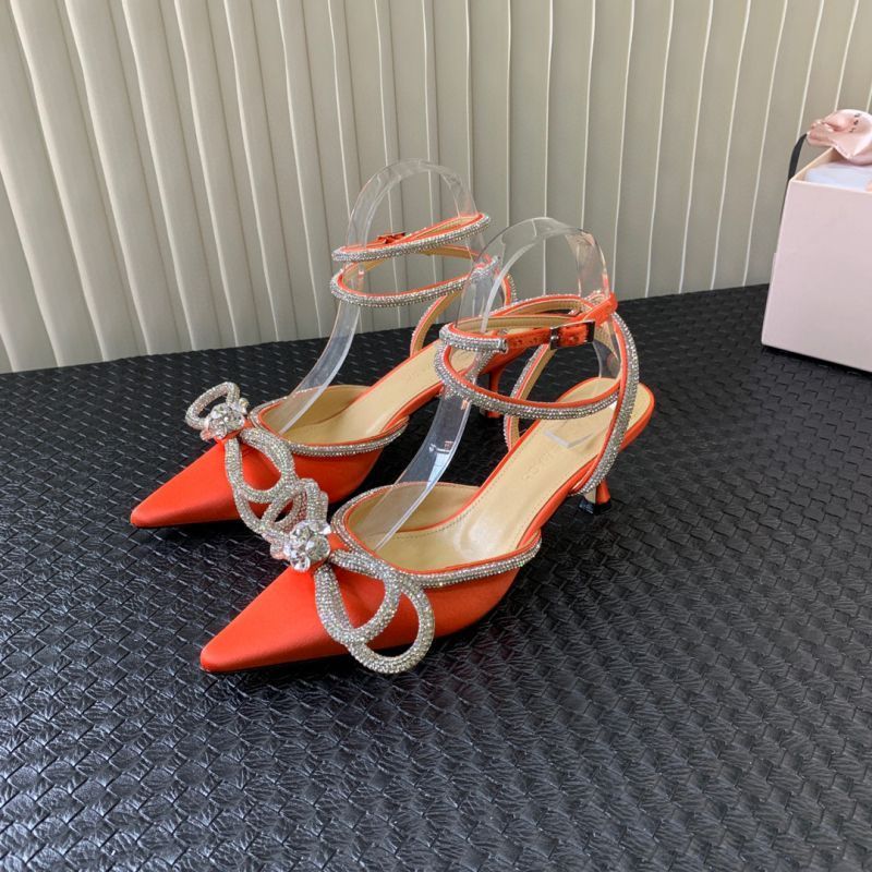 

Luxury Designer high heeled sandals womens mach Satin Bow Dress shoes Crystal Embellished rhinestone stiletto Orange Heel ankle strap Evening shoe top quality, Only a shoe box