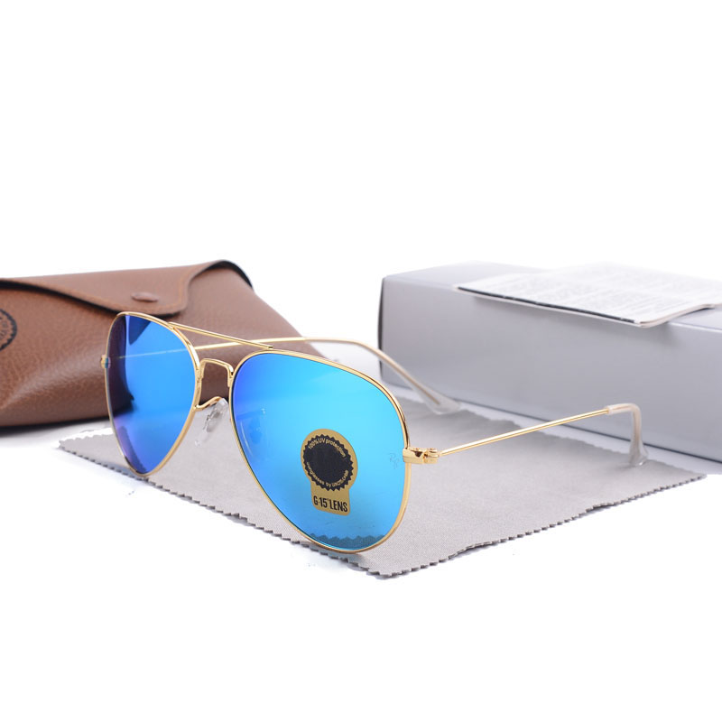

2022 Luxury brand men women sunglasses glass lens Metal frame 3025 58mm 3026 62MM high-quality Pilot aviator RAYEDS