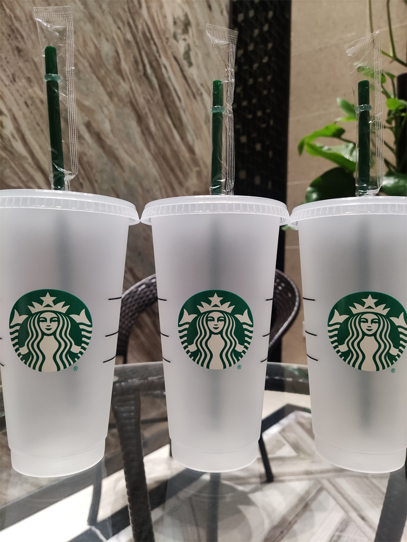 

Starbucks Mermaid Goddess Mug 24oz/710ml Tumbler Reusable Transparent Drinking Column Lid Straw Plastic Cup DHL, Multi-color