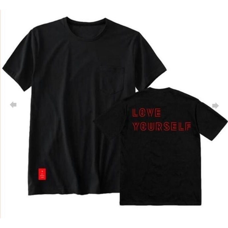 

Summer Letter Short Sleeve Print Tshirt Fashion Tops Y200109, W loveyourself logo