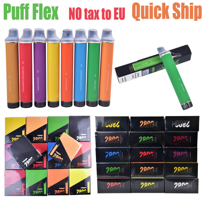 

Original Puff Flex 2800 Hits Disposable Vape Pods Device e Cigarette Vape Kits 850mah Battery Pre-filled 5% 2%